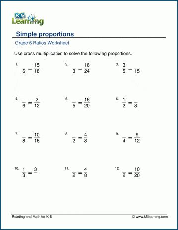 solving proportions worksheet 6th grade pdf